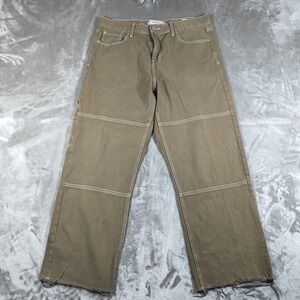 Pacsun Skate Pant Mens 32x25 Beige Carpenter  Workwear Baggy Straight Leg Y2K